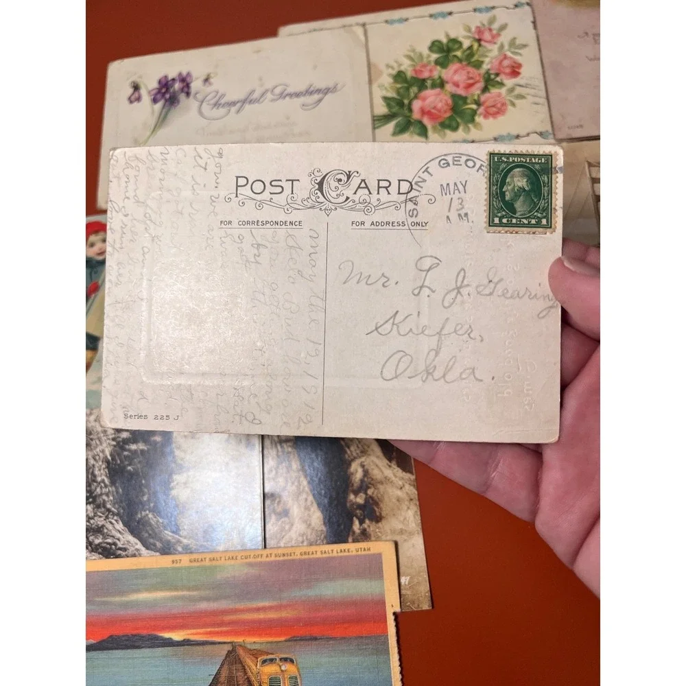Lot Of 13 Antique/Vintage Embossed Floral Children Places Postcards Early 1900's